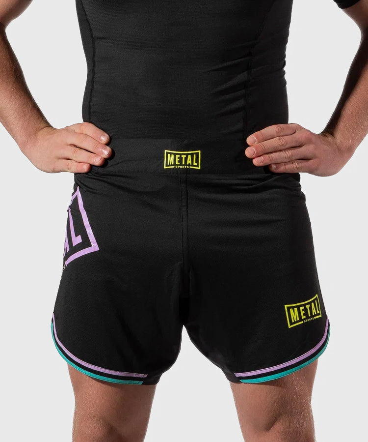 Metal Boxe Post Cutting Treats Fight Shorts - Black