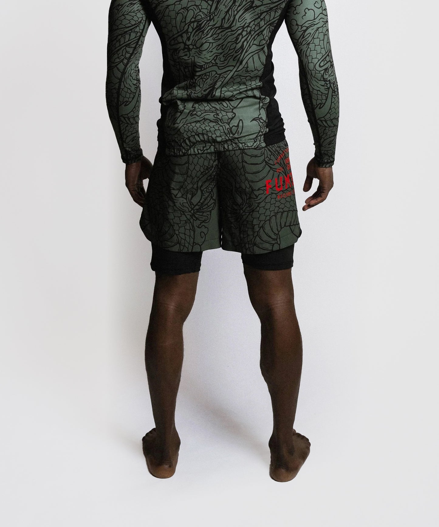 Fumetsu Dual Layer Dragon Slayer Fight Shorts - Khaki/Orange