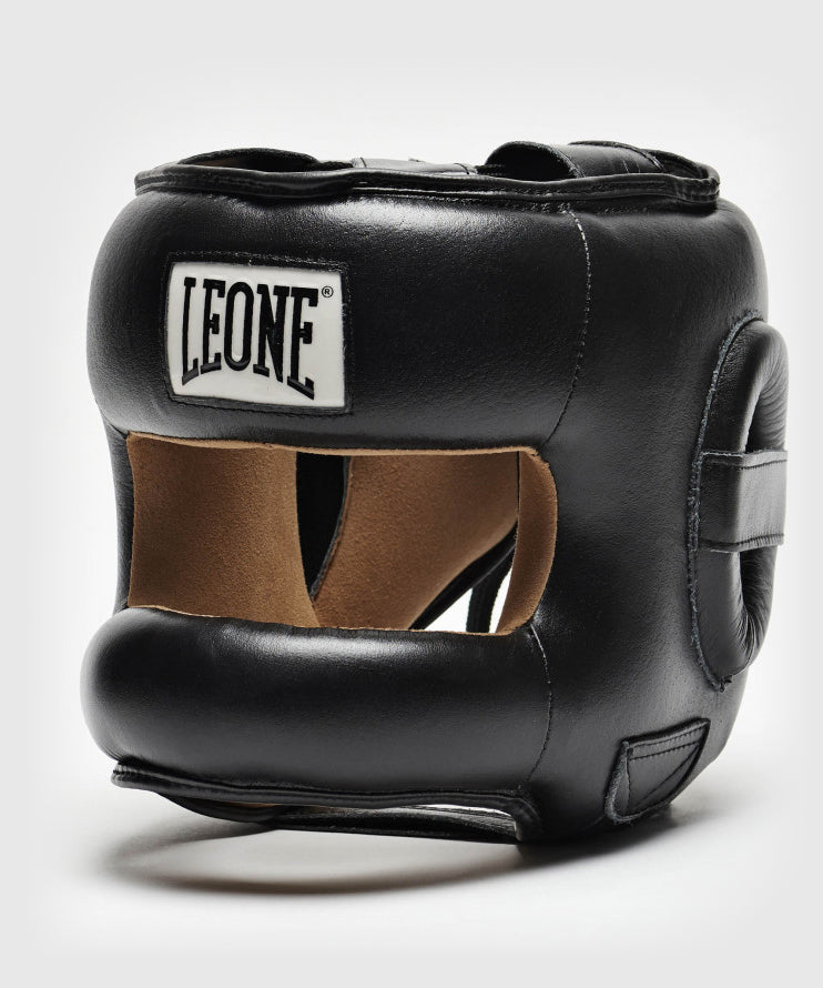 Casque de boxe avec barre Leone Protection - Noir