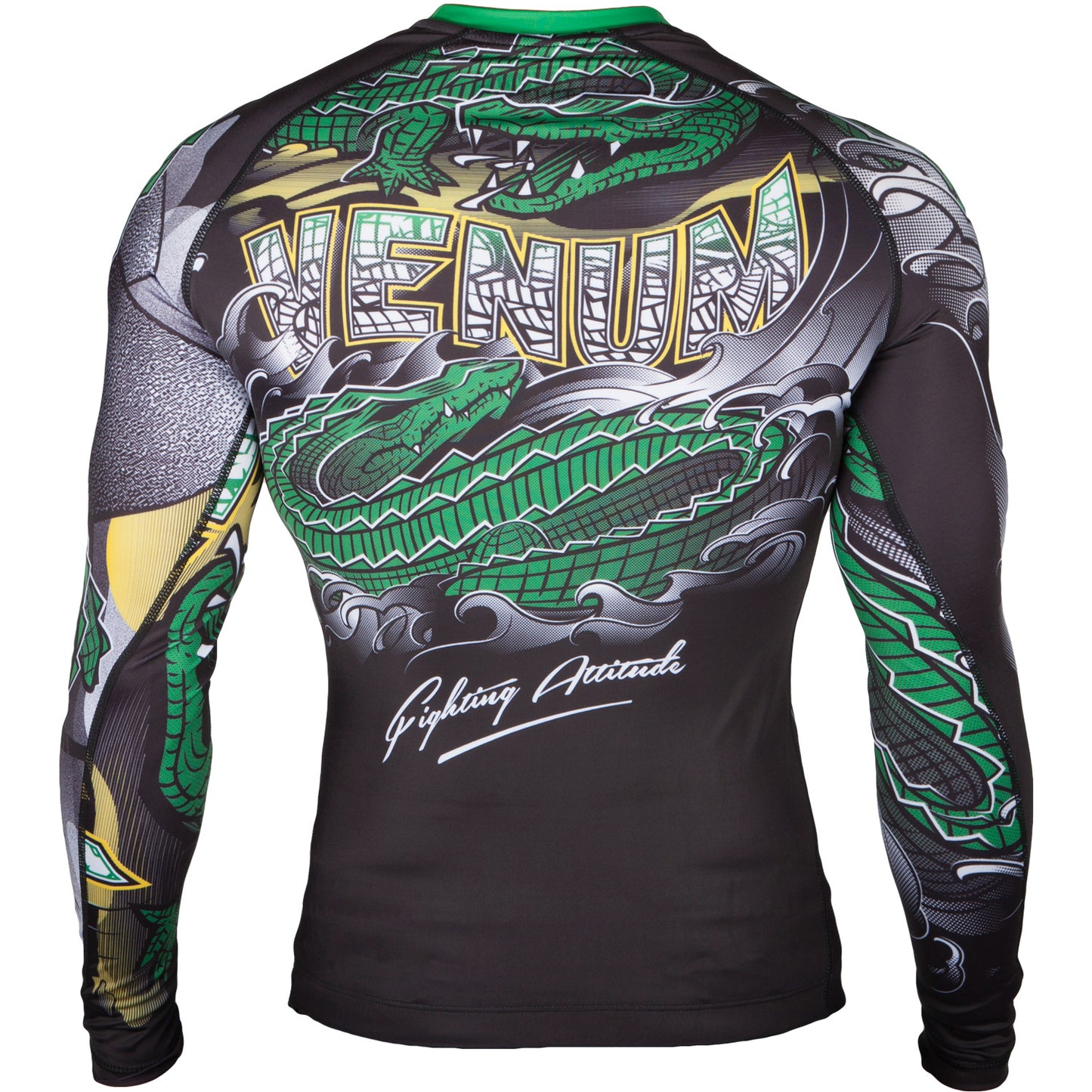 Rashguard Venum Crocodile - Nero/Verde - Maniche lunghe