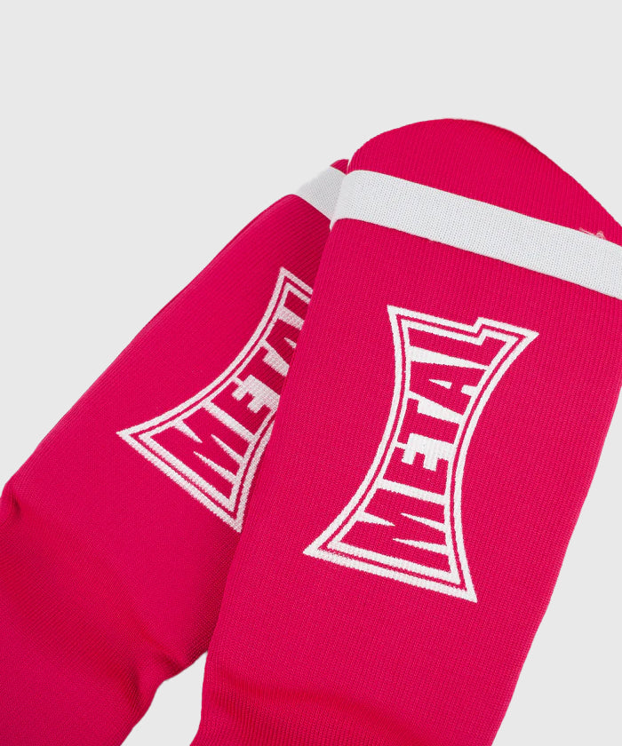 Protège-Tibias Et Coup De Pieds Coton Metal Boxe - Rose