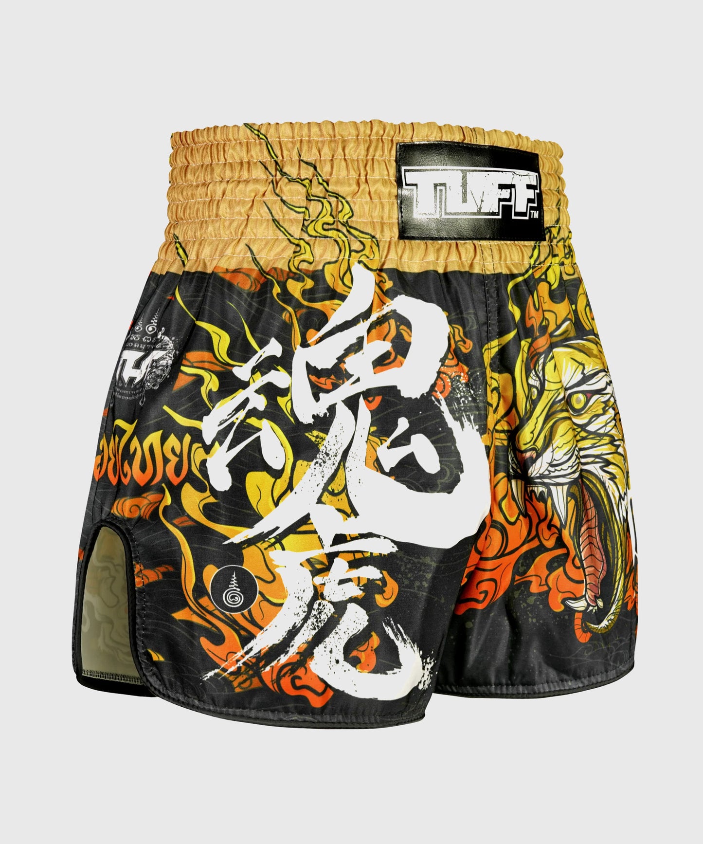 Tuff Retro Style Tora Mazuka The True Tiger Muay Thai Shorts - Schwarz