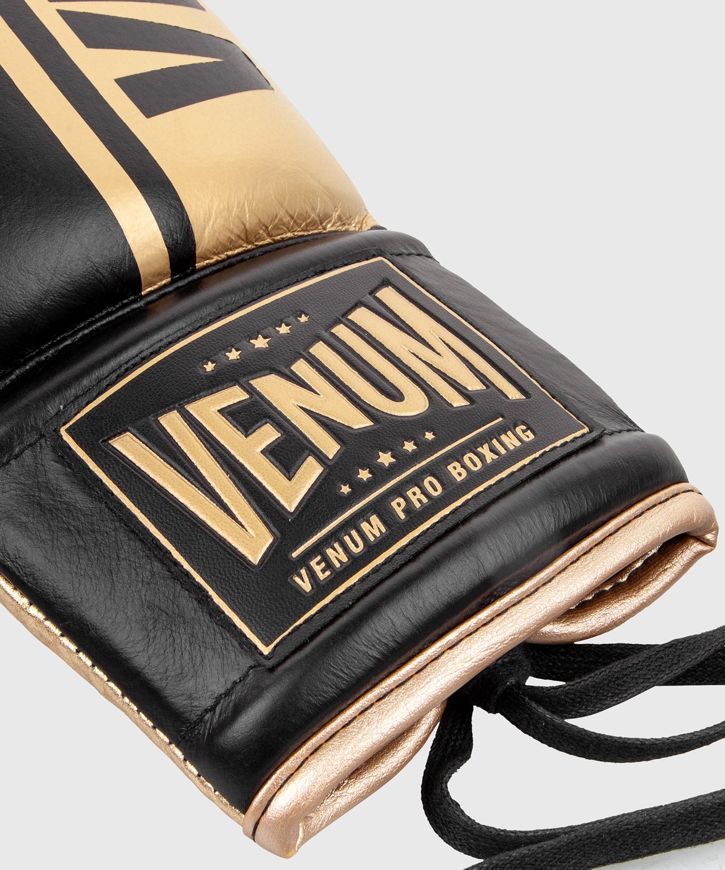 Venum Shield Pro Boxing Gloves with Laces - Black/Gold