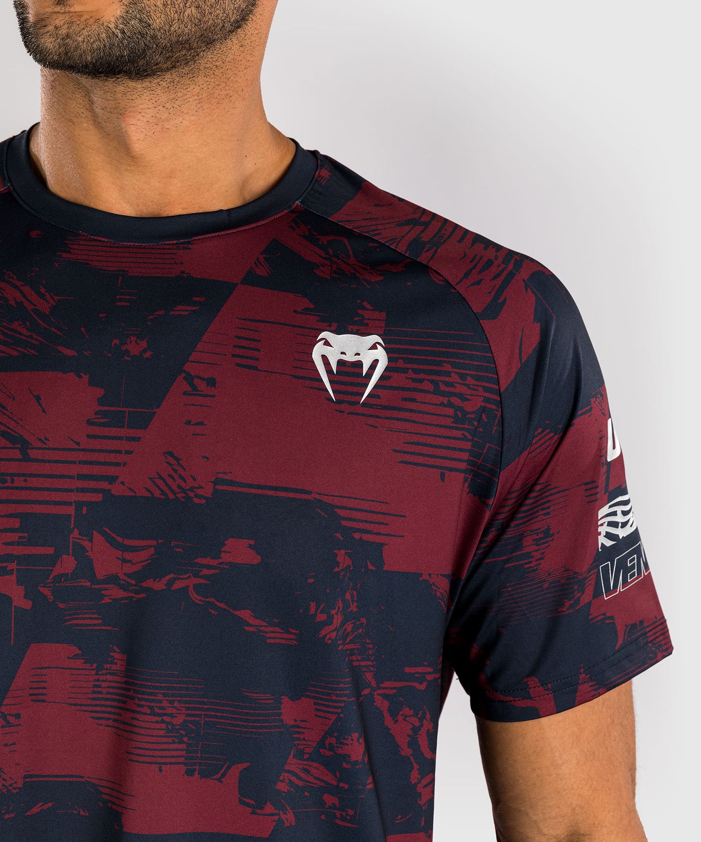 T-shirt manches courtes Performance Homme UFC Zenith by Venum Authentic Fight Week - Bleu marine/Bordeaux/Argent