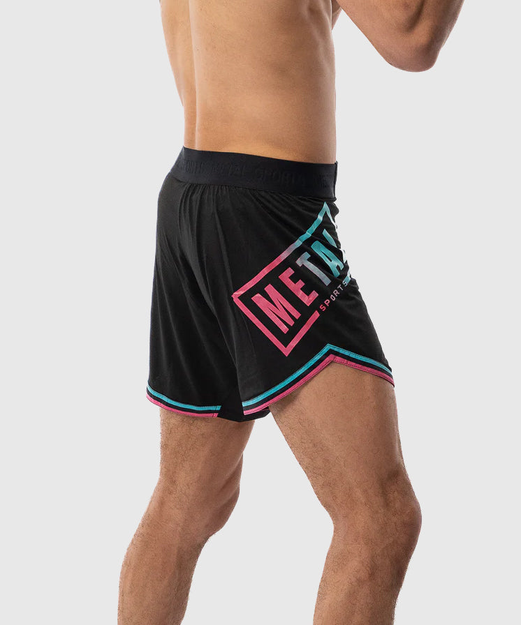 Metal Boxe Miami Fight Shorts - Black
