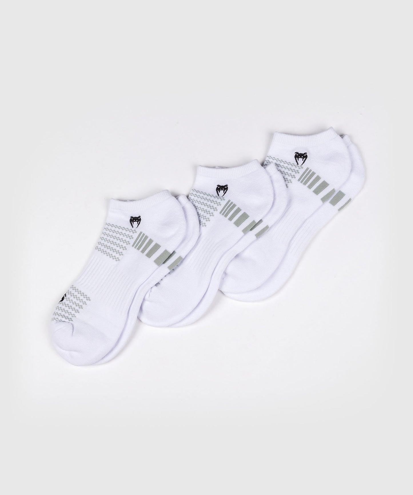 Venum Vector No-Show Socks 3 Pack - White/Grey