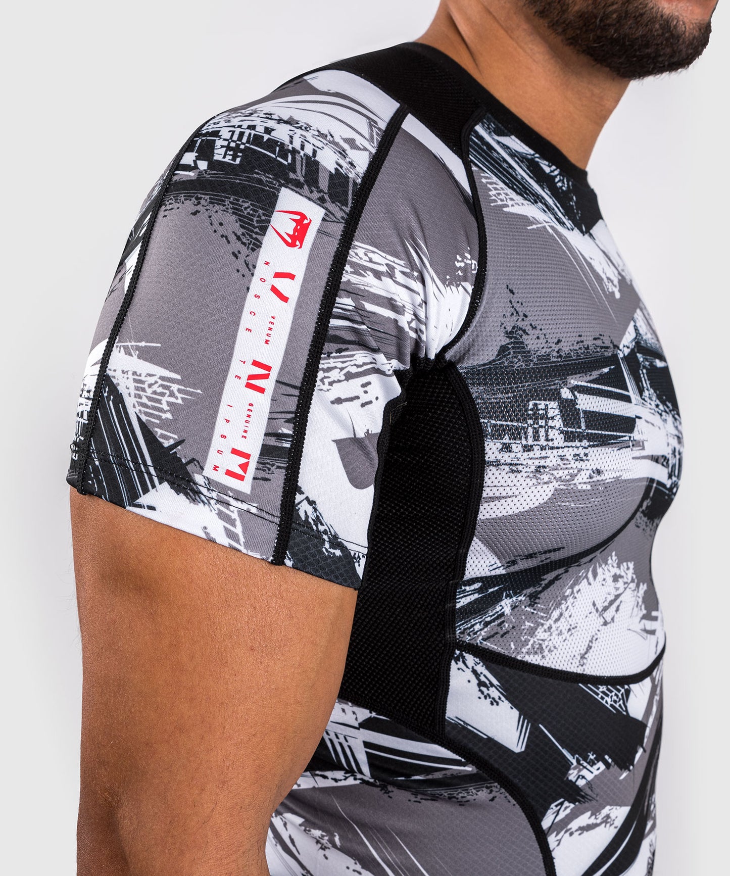 Venum Electron 3.0 Lycra Manga Corta - Gris/Rojo