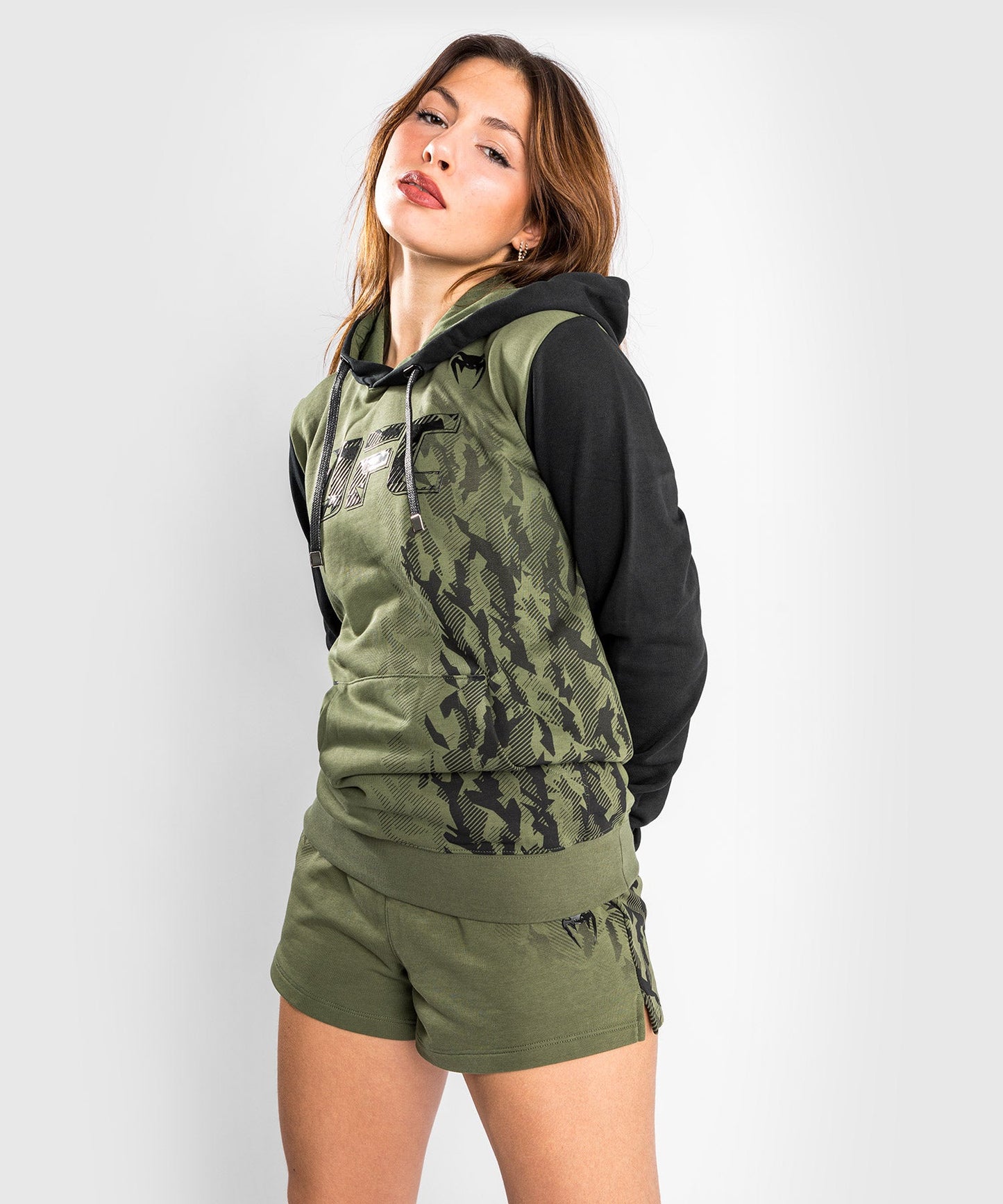 Women's UFC Hooded Sweatshirt Venum Authentic Fight Week - Khaki