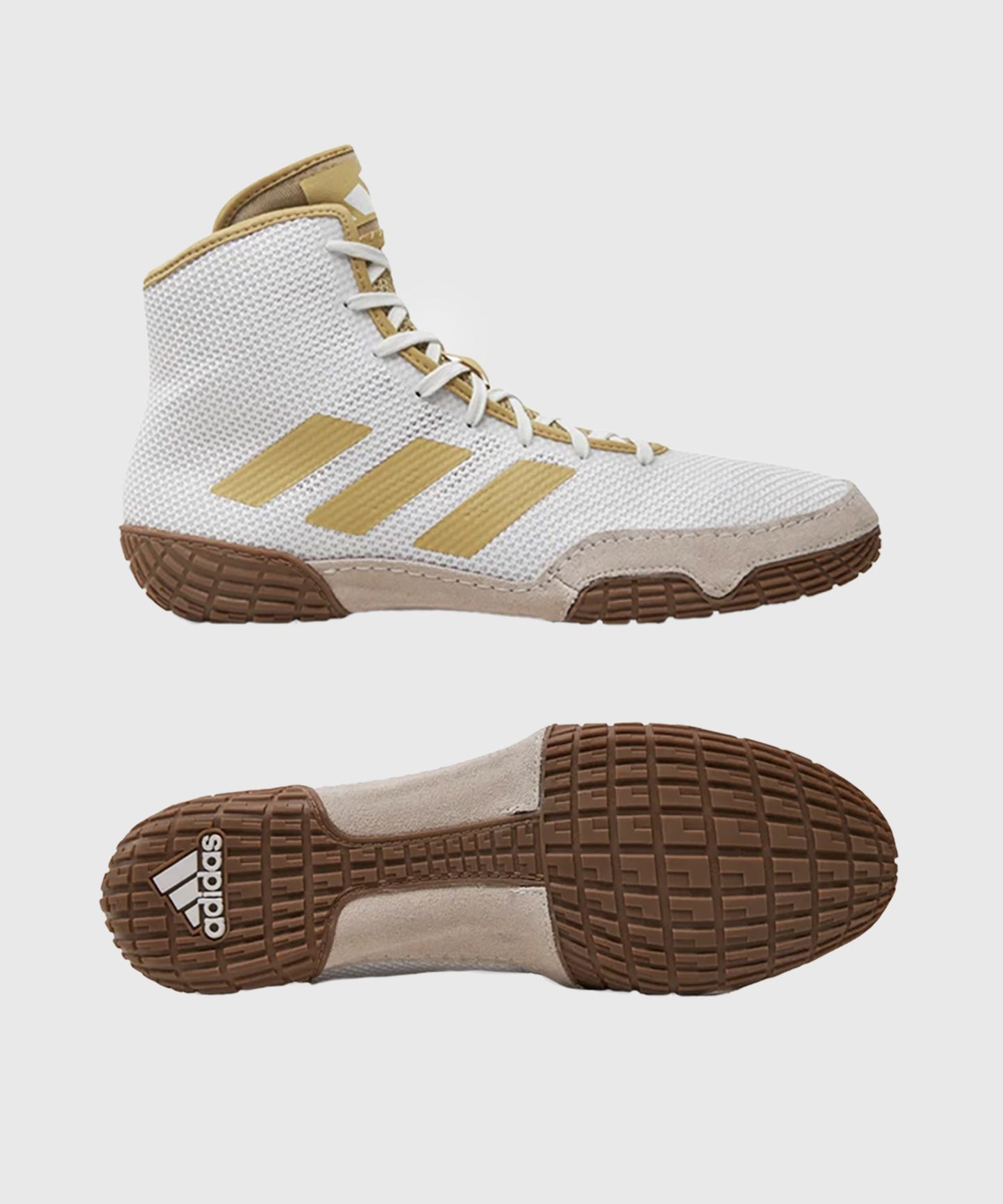 Chaussures De Lutte Adidas Tech Fall 2 - Blanc/Or