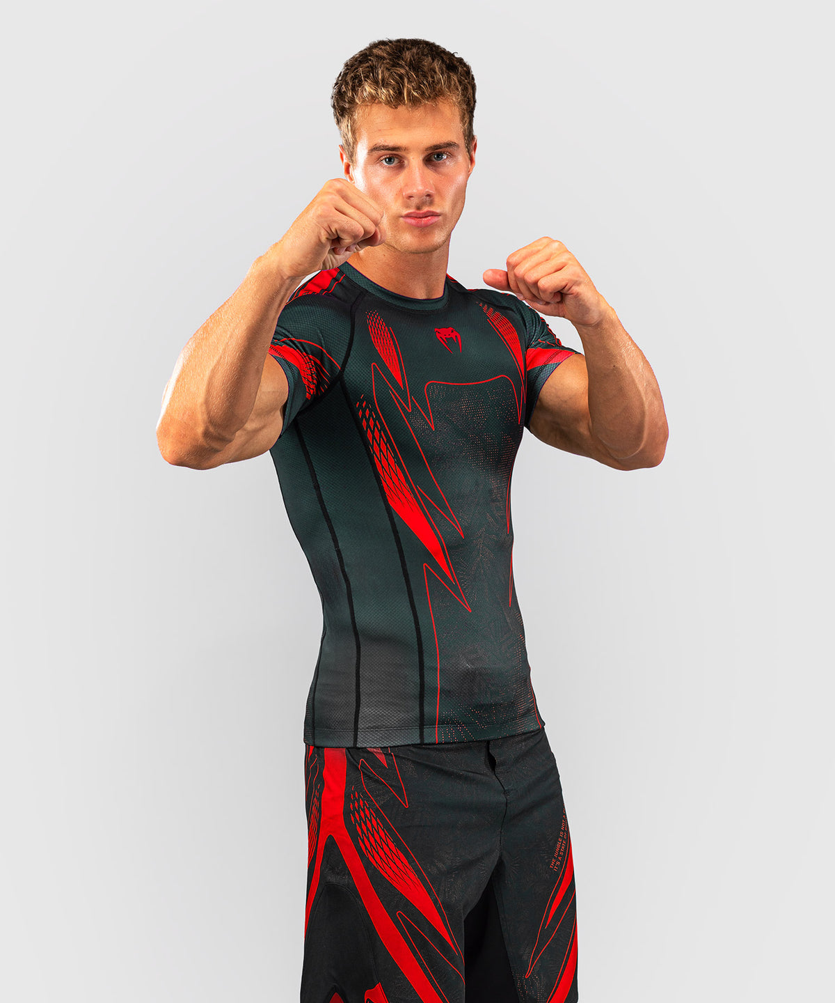 Venum Amazonia Reborn Camiseta de compresión de manga corta - Negro/Rojo
