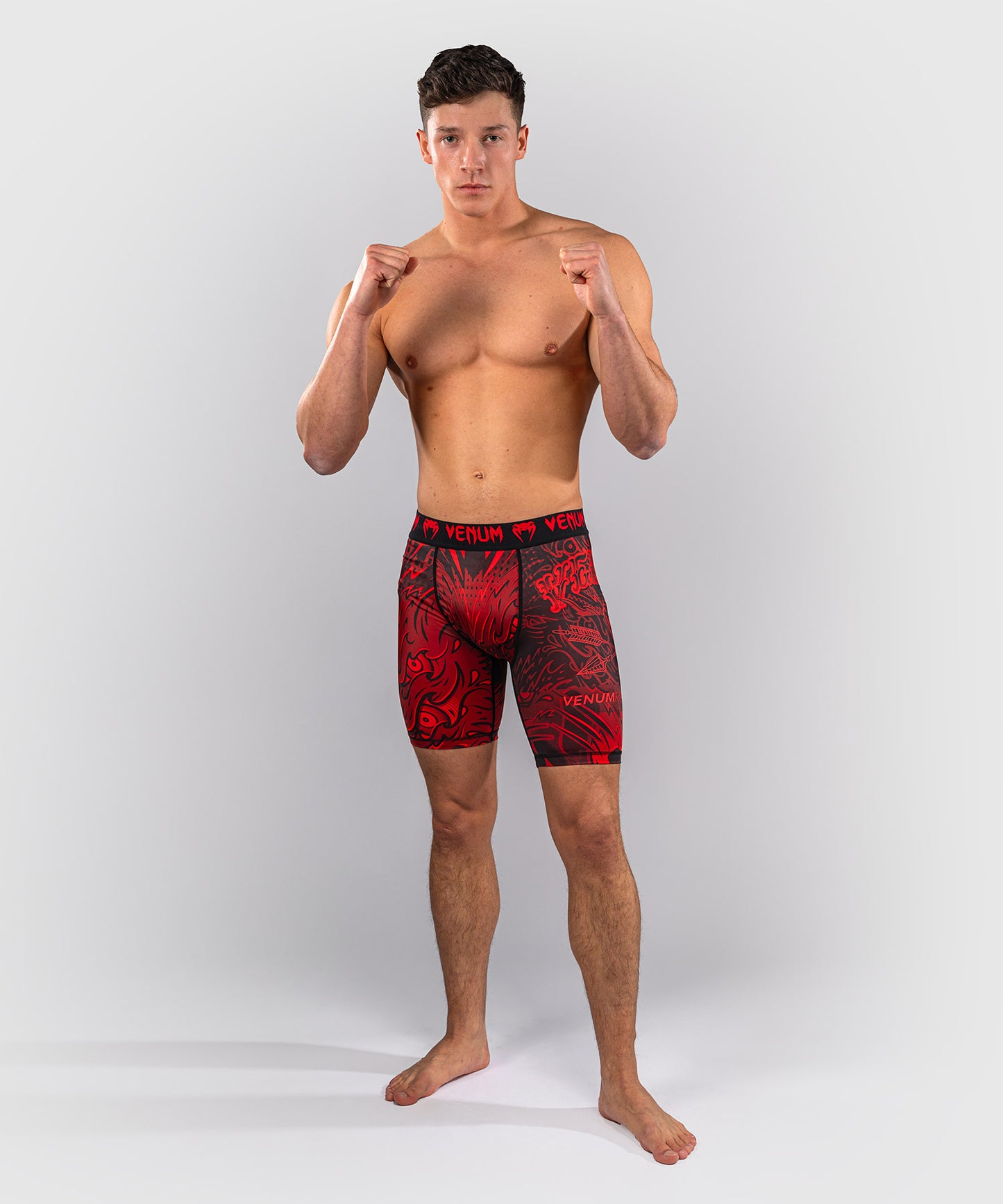 Venum Wolf Atak Kompressionsshort – Schwarz/Rot
