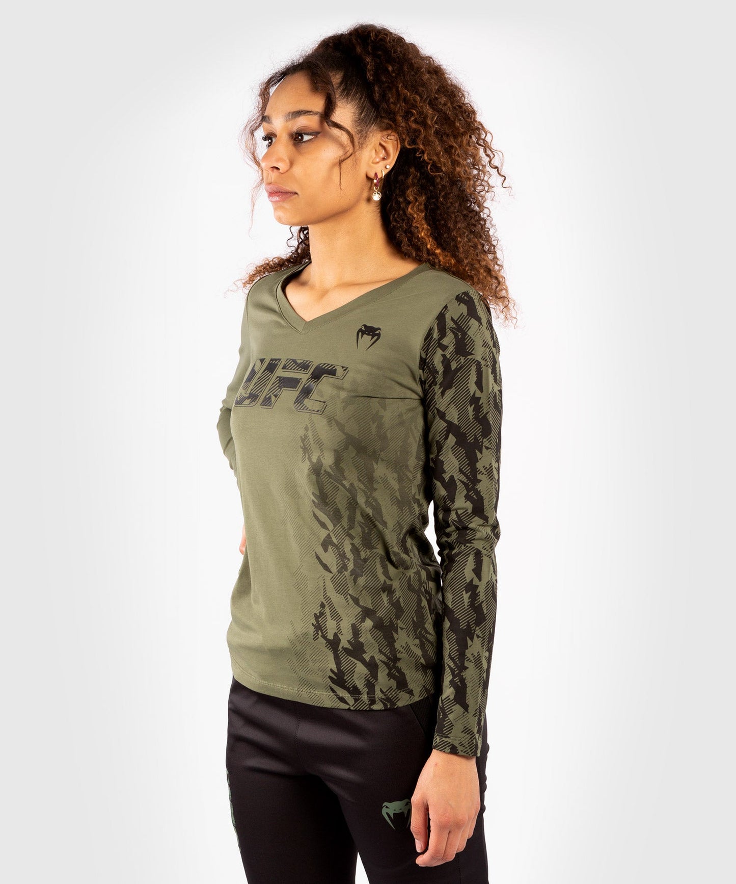 Women's UFC Venum Authentic Fight Week Long Sleeve T-Shirt - Khaki