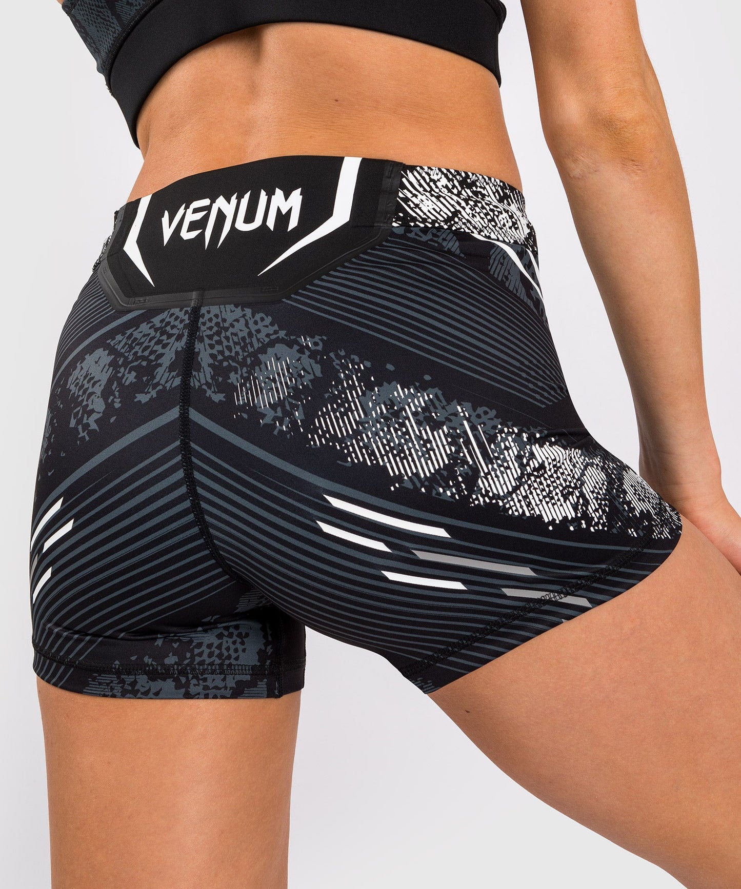 UFC Women's Fit Compression Short Adrenaline by Venum Authentic Fight Night - Black