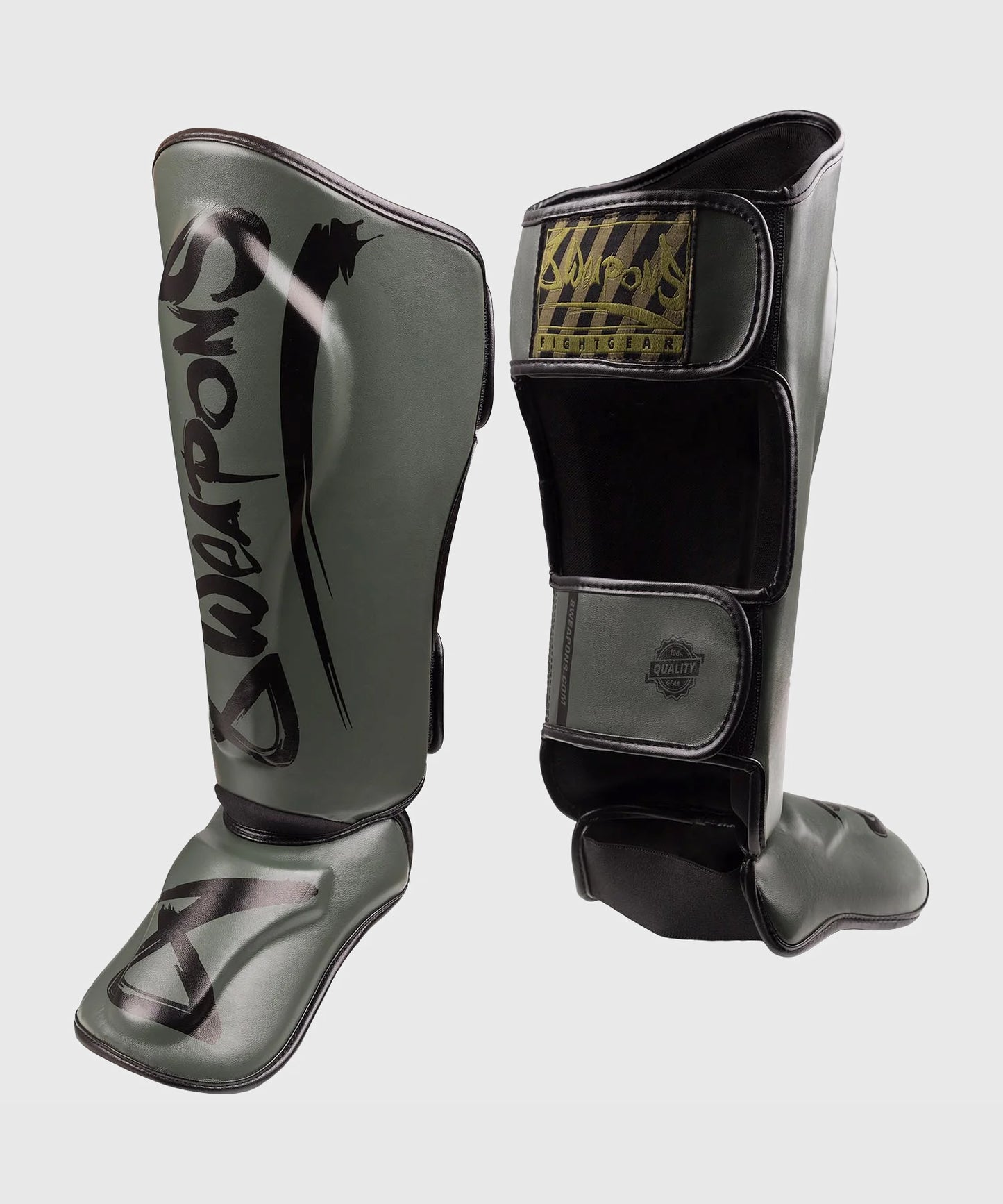 8 Weapons Unlimited 2.0 Shin Guards - Khaki/Black