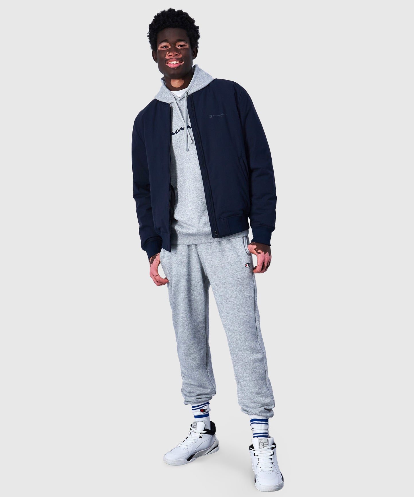 Sweat À Capuche Pour Hommes Champion - Gris Chiné Clair