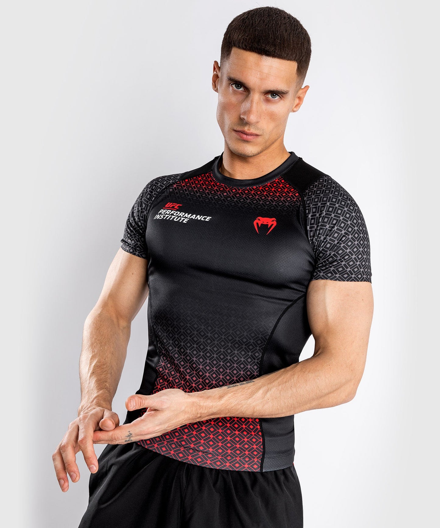 UFC Venum Performance Institute Compression T-Shirt - Short Sleeve - Black/Red