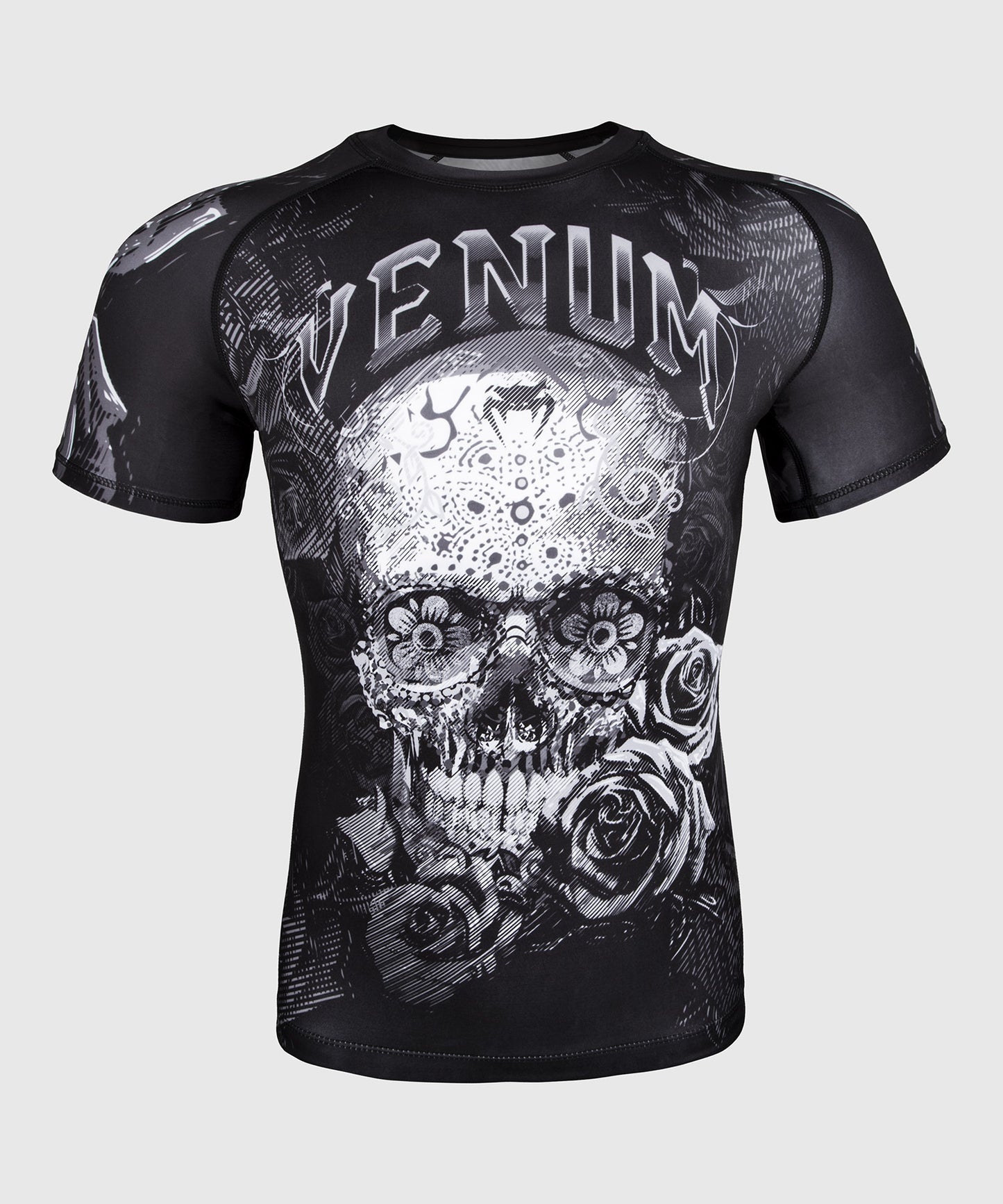 Venum Santa Muerte 3.0 Rashguard - Short Sleeves - Black/White