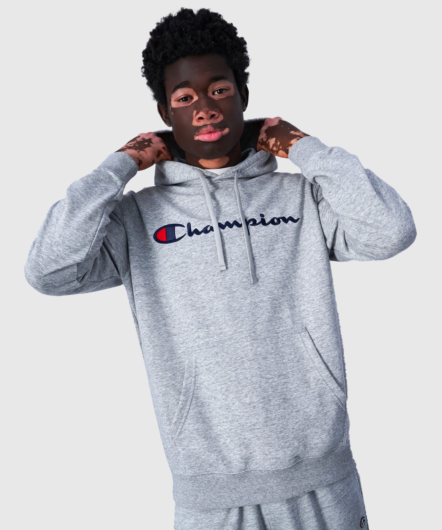 Sweat À Capuche Pour Hommes Champion - Gris Chiné Clair