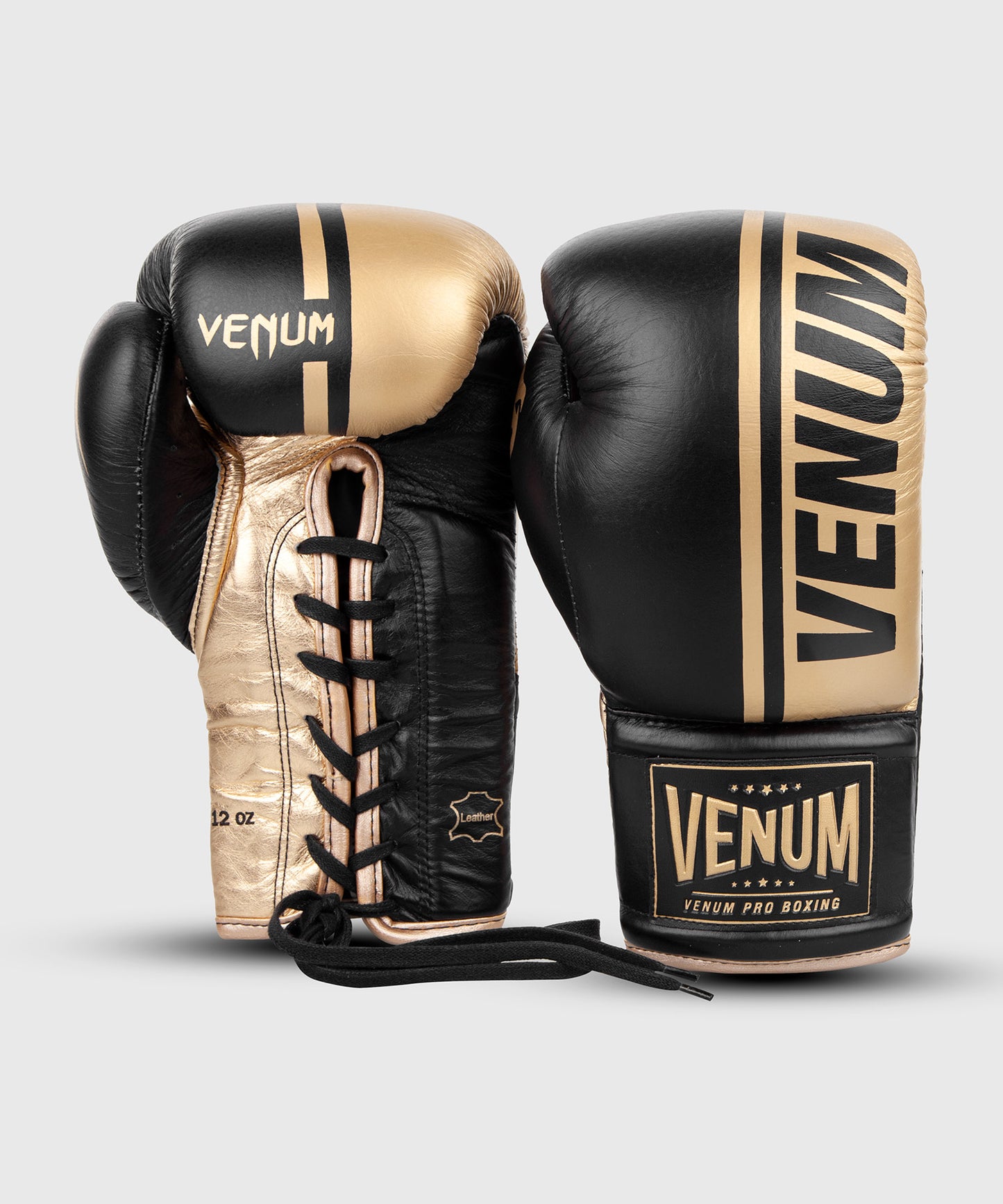 Venum Shield Pro Boxing Gloves with Laces - Black/Gold