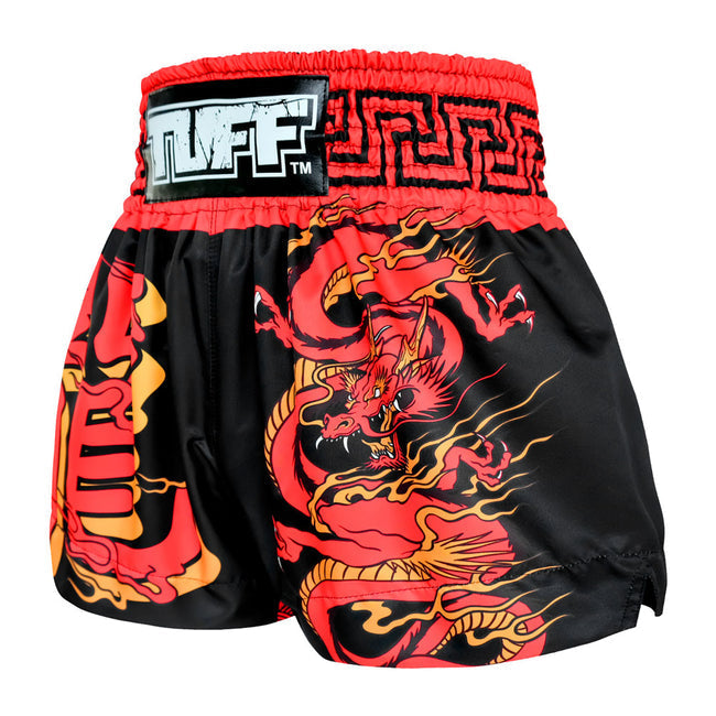 Tuff Red Dragon Muay Thai Shorts - Schwarz/Rot