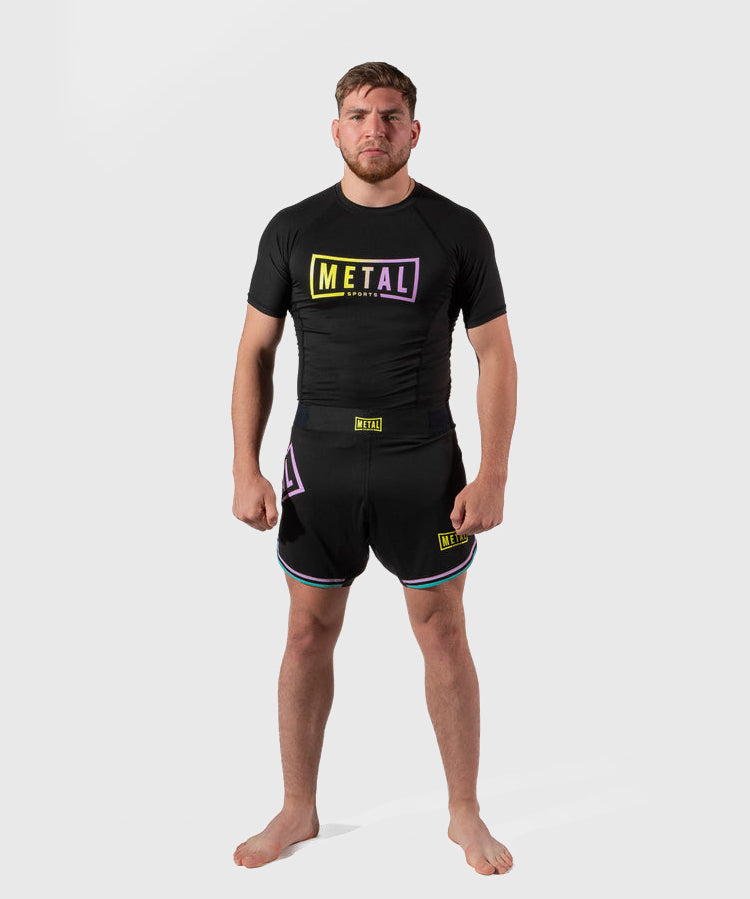 Metal Boxe Post Cutting Treats Fight Shorts - Black