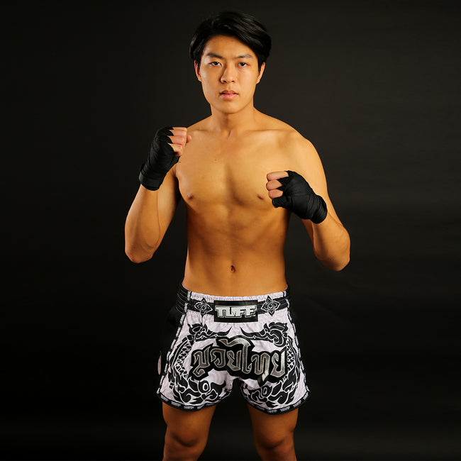 Tuff Retro Style The Great Hongsa Pantalones de Muay Thai - Blanco