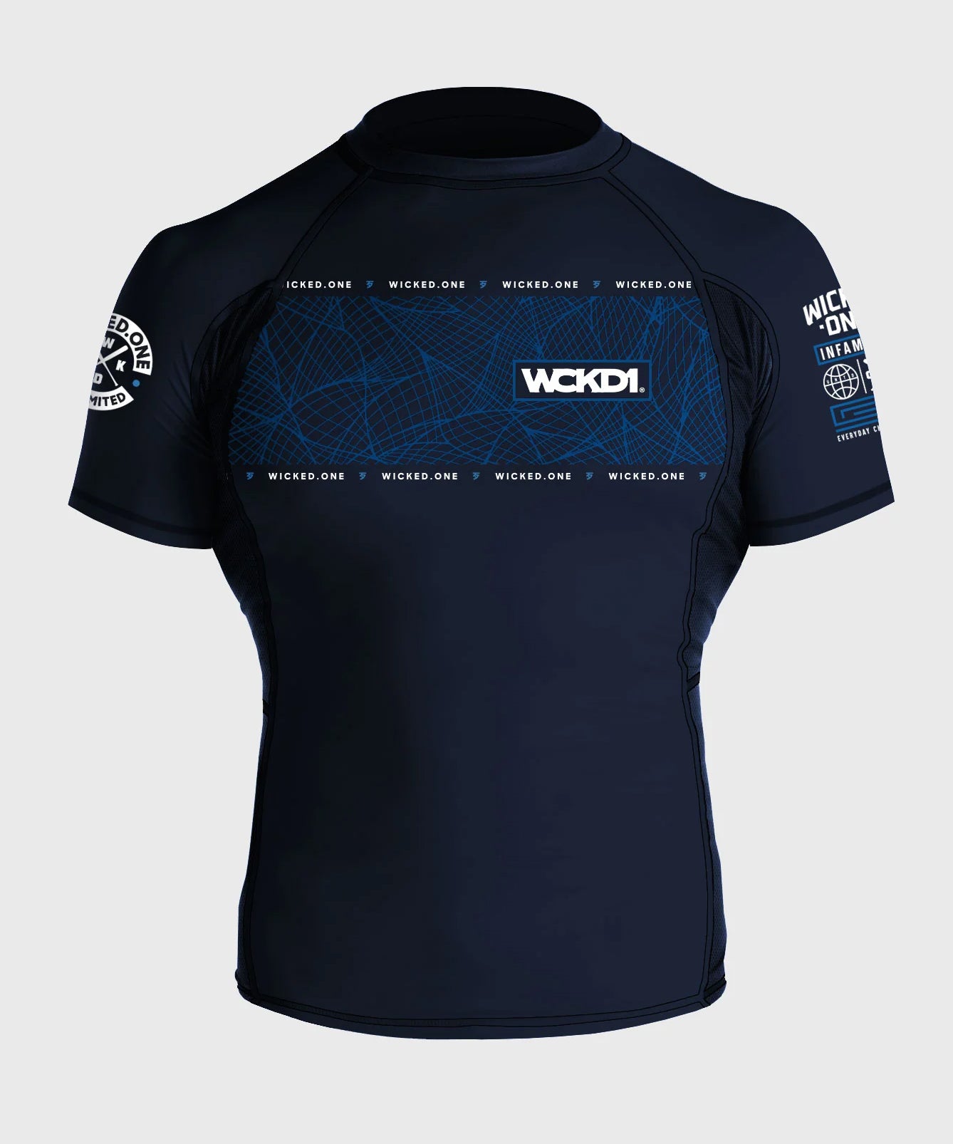 Wicked One Metaverse Rashguard de Manga Corta - Azul Marino