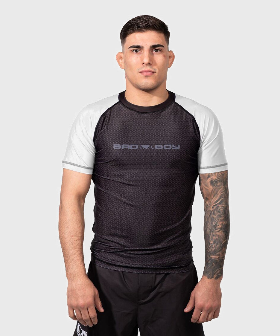 Bad Boy No-Gi Kurzarm-Rashguard - Schwarz/Weiß
