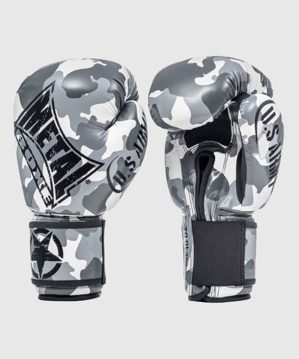 Gants de Boxe Super Entrainement Compétition Metal Boxe Army - Camo Gris