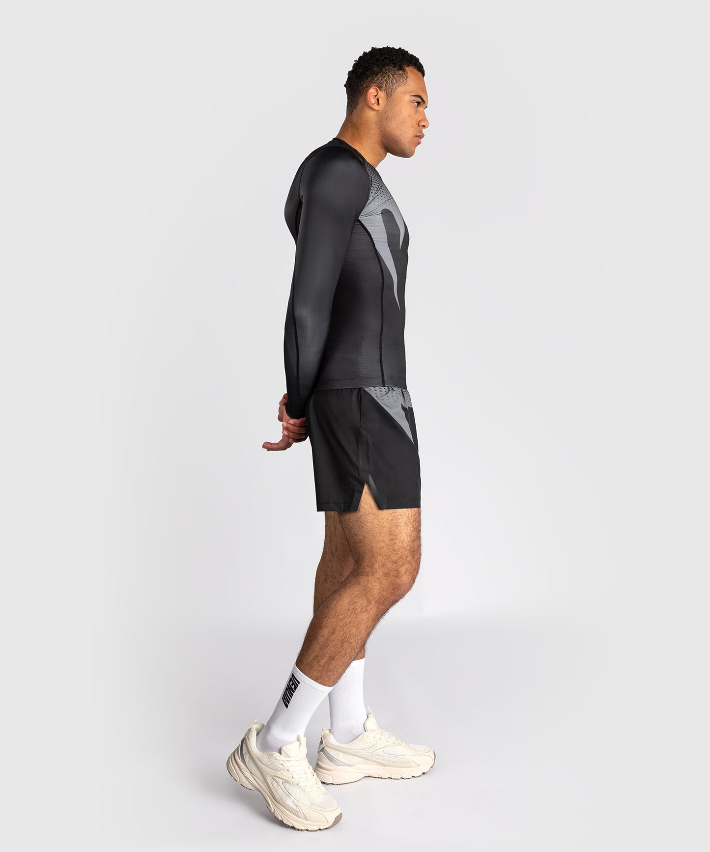 Venum No Gi Rashguards - Negro/Gris Plateado