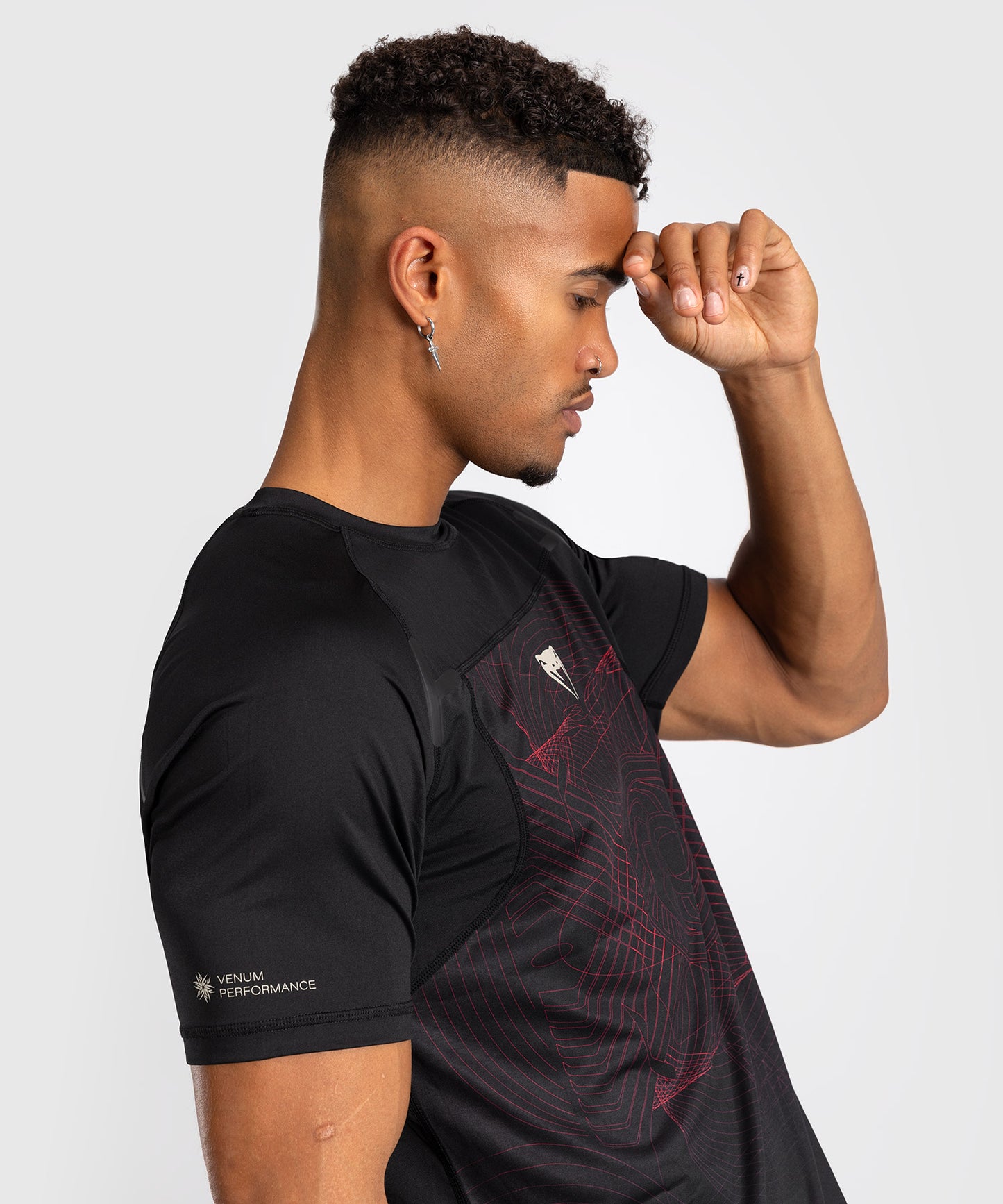 T-Shirt Dry-Tech Venum G-Fit Air - Noir Profond/Rouge Feu