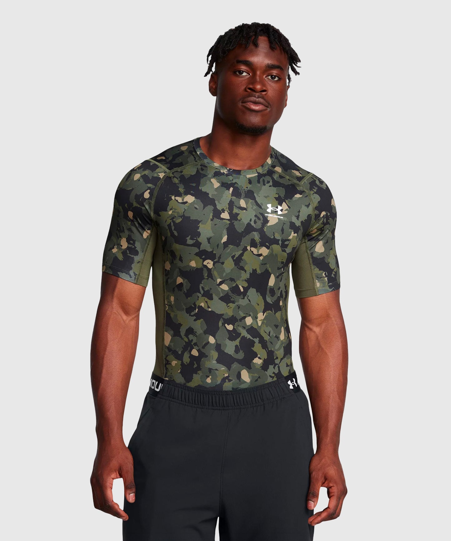 Under Armour Heatgear T-Shirt de Compresión – Caqui/Beige