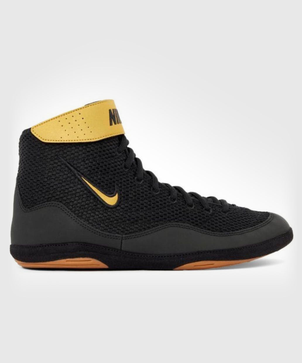 black and gold nike inflict wrestling shoes