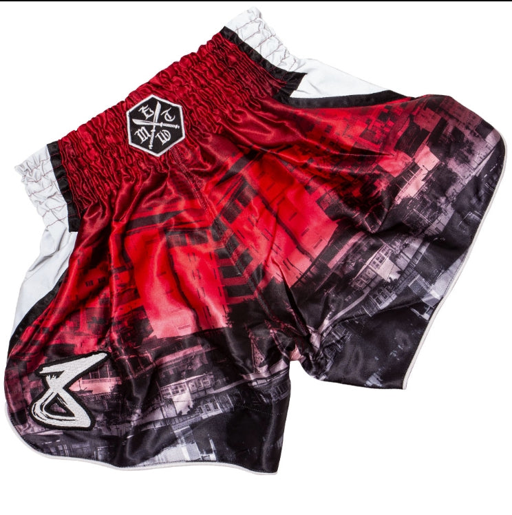 Short de Muay Thai 8 Weapons Lightning Rouge Red City