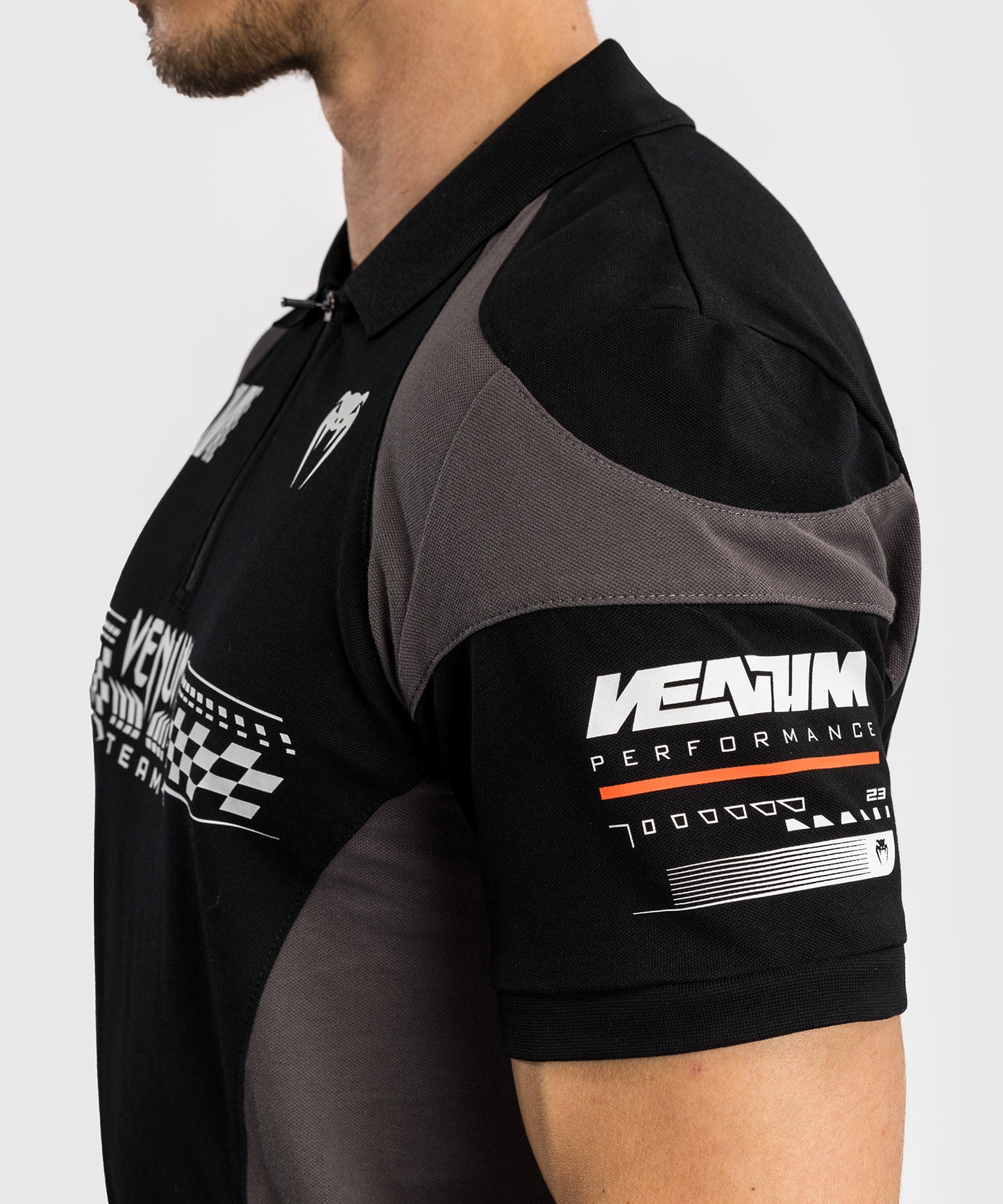Venum Motorsport Baumwoll-Polo - Tiefschwarz