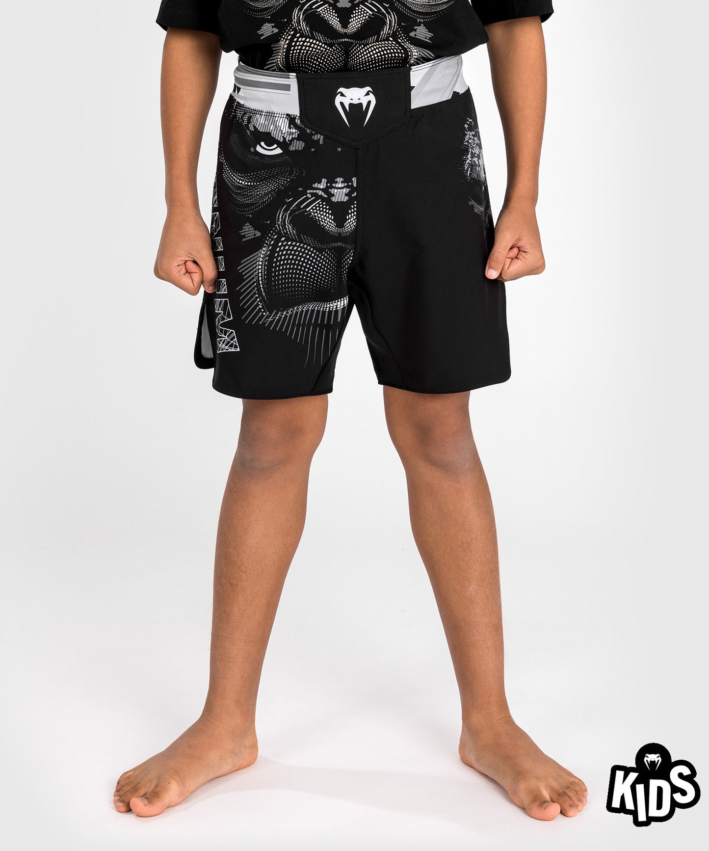 Short de combat Kids Venum Gorilla Jungle - Noir/Blanc
