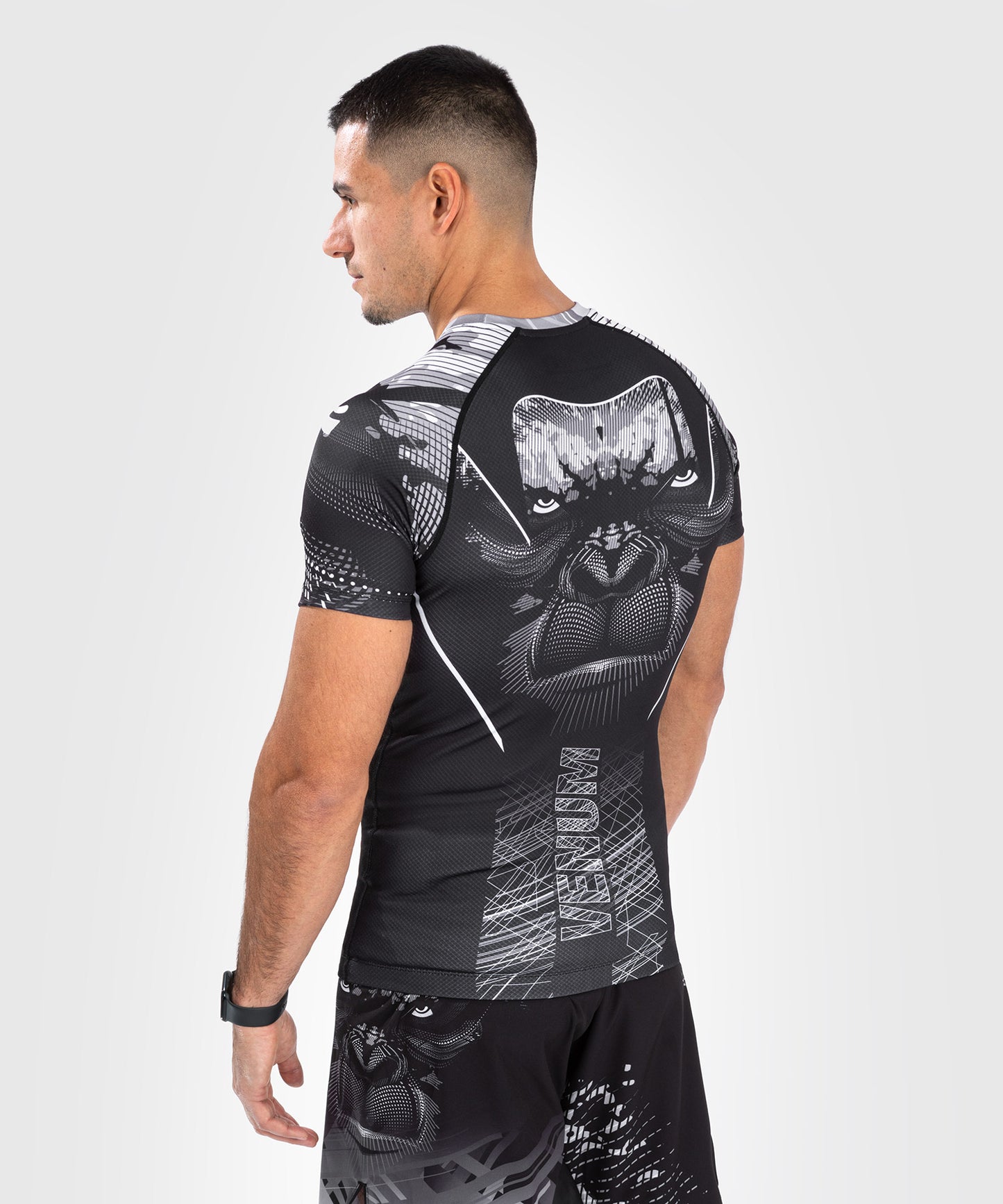 Venum Gorilla Dschungel Rashguards Kurzarm - Schwarz/Weiß