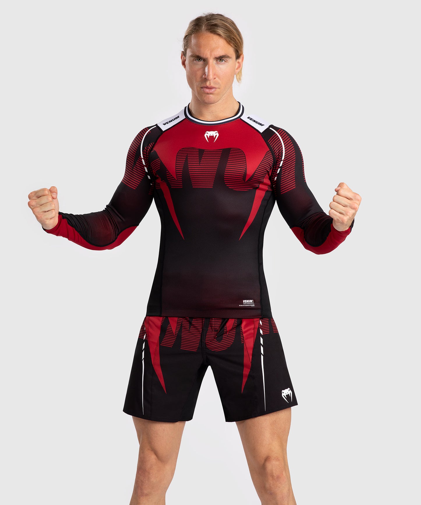 Venum Adrenaline Rashguard de Manga Larga para Hombre - Red