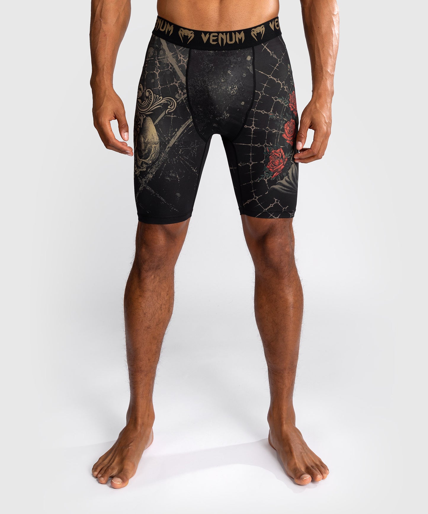 Venum Santa Muerte 5.0 Pantaloncini a compressione - Nero Profondo/Oro