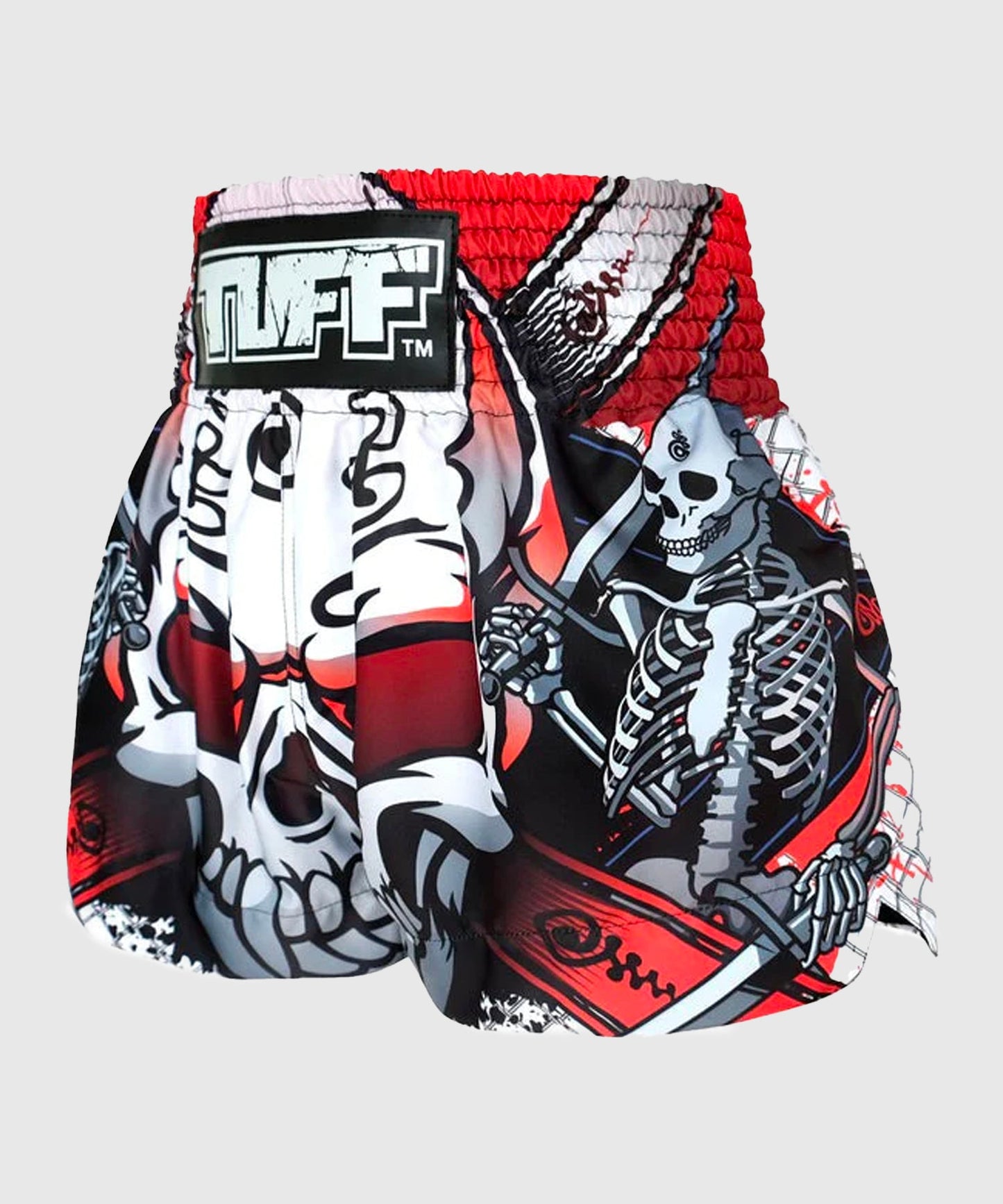 Tuff Devil Skull Muay Thai Shorts - White