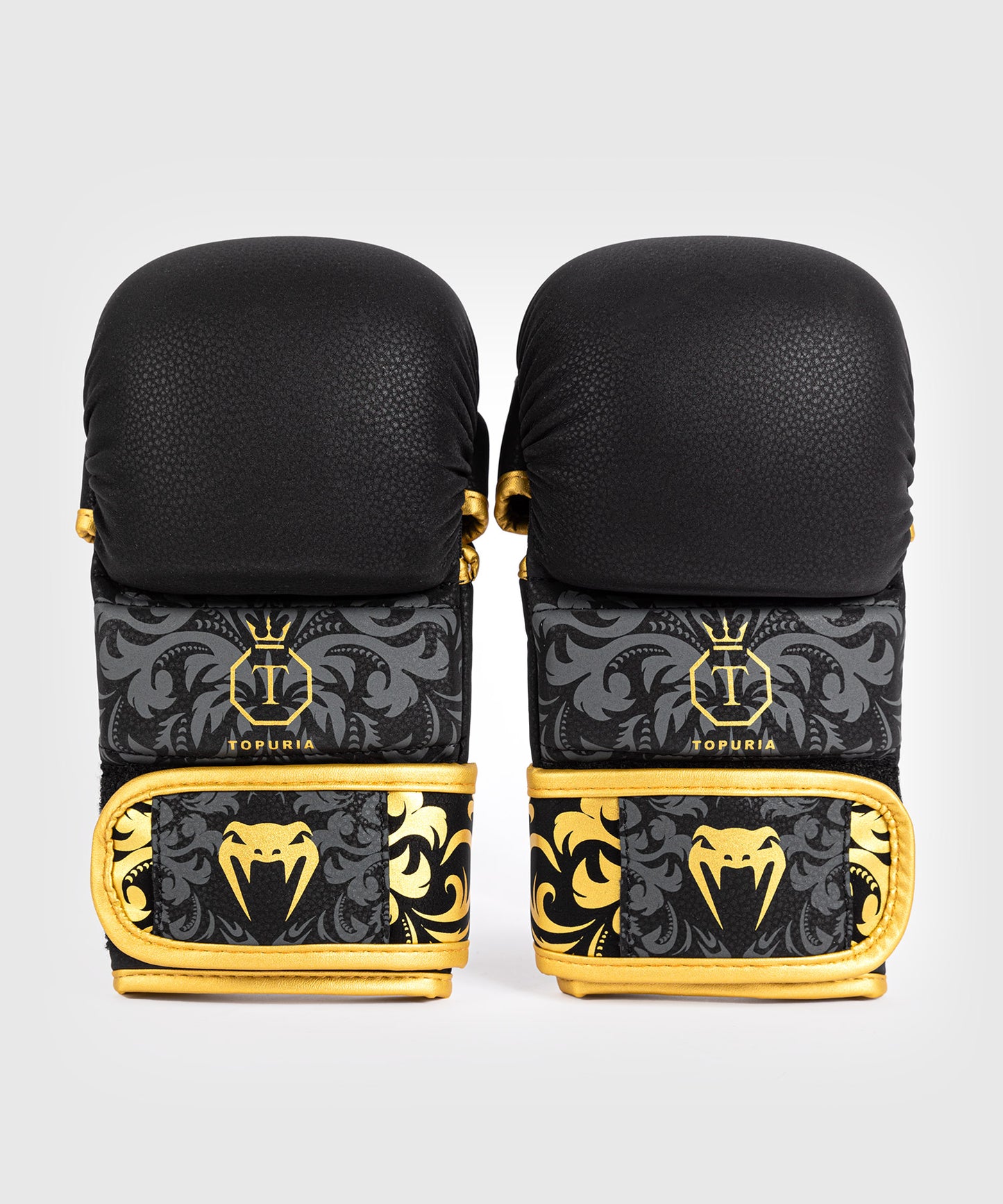 Venum Serpenti Guantes de Sparring MMA - Negro/Plata/Oro