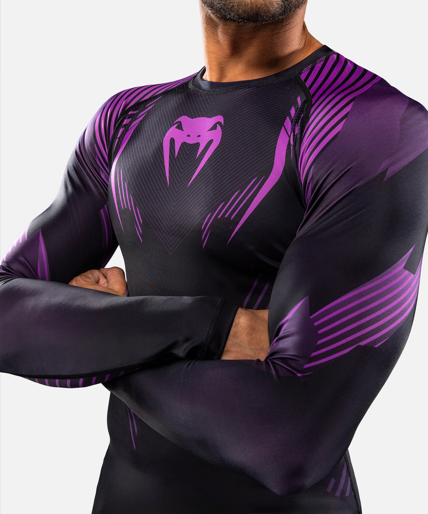 Venum No-Gi 6.0 Long Sleeve Rashguard - Black/Purple