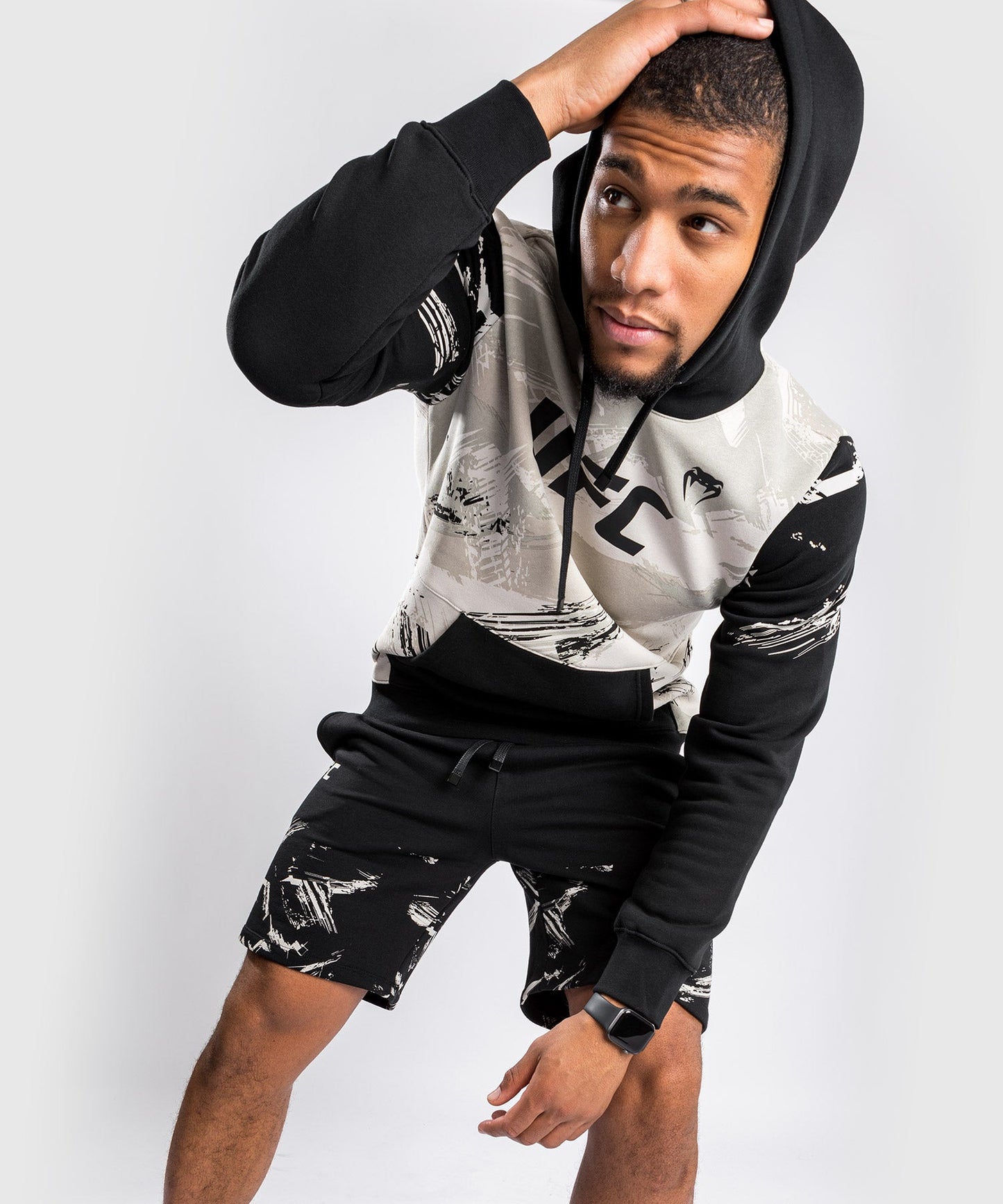 Men's UFC Hoodie Venum Authentic Fight Week 2.0 - Sand/Black