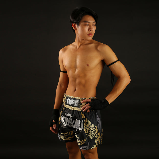 Short de Muay Thai Tuff The King Of Naga Black - Noir/Or