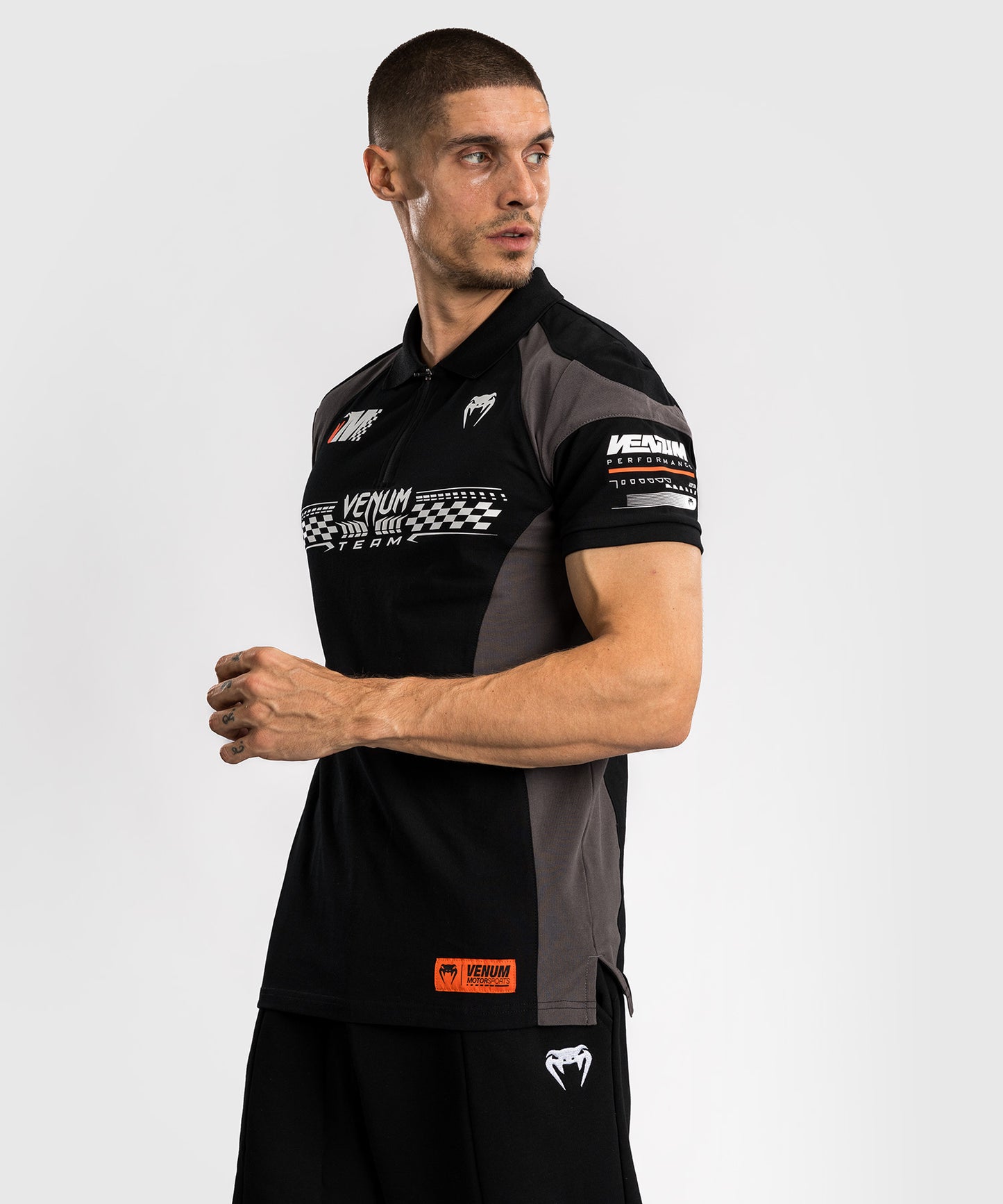 Venum Motorsport Baumwoll-Polo - Tiefschwarz