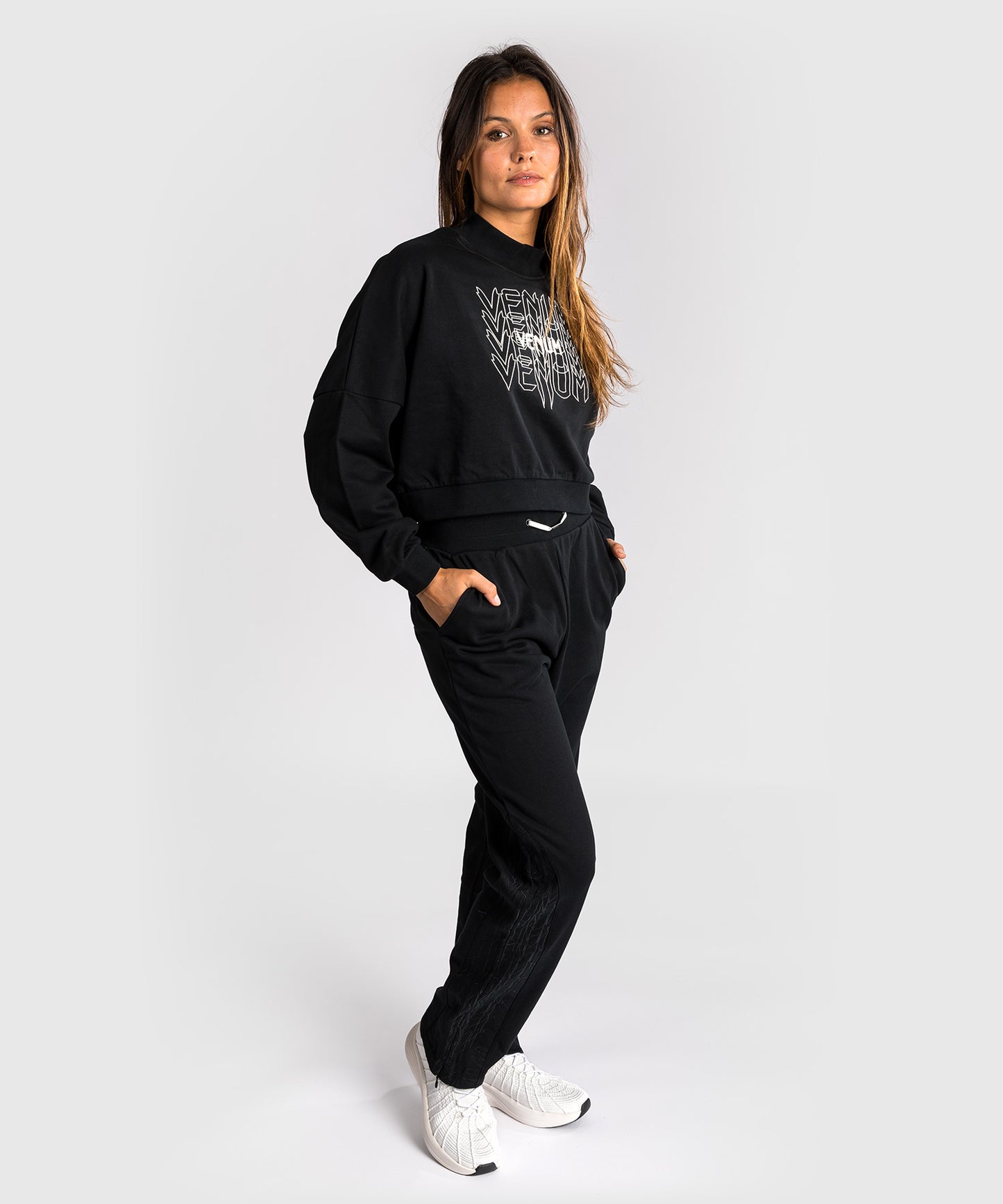 Venum Pulse Felpa Cropped da Donna - Nero/Bianco