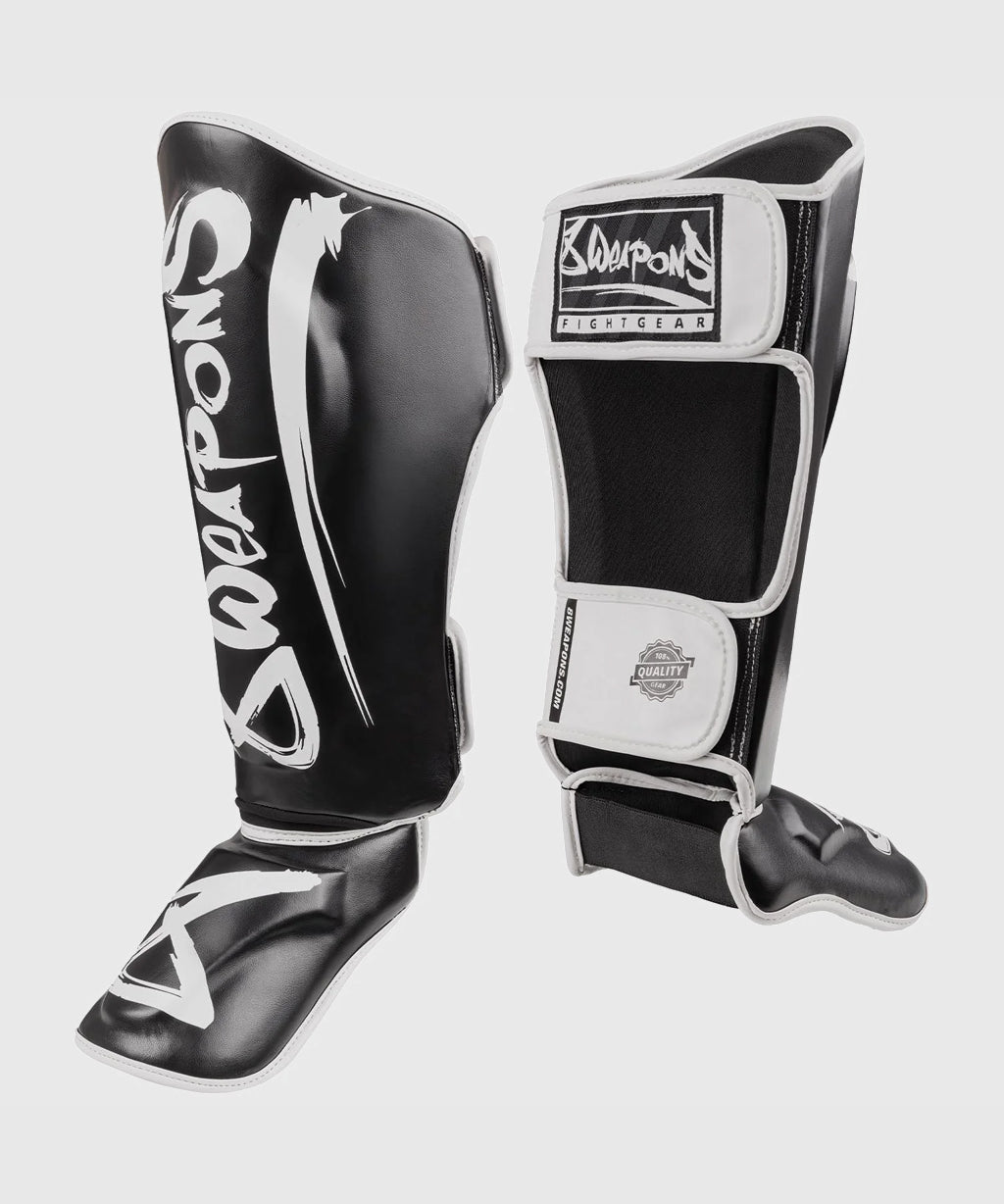 8 Weapons Unlimited 2.0 Shin Guards - Black/White