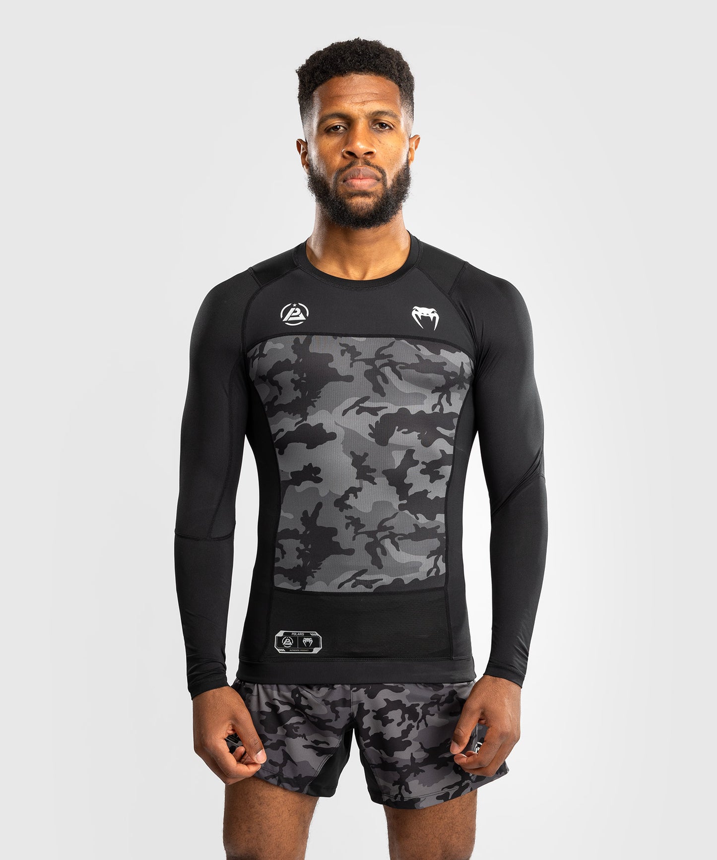 Venum x Polaris Camiseta de Manga Larga Rashguard - Negro/Gris Tormenta