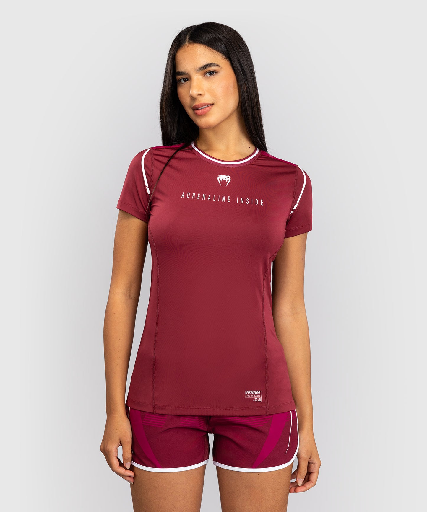Venum Adrenaline Women's Dry-Tech T-Shirt - Burgundy/ Pink