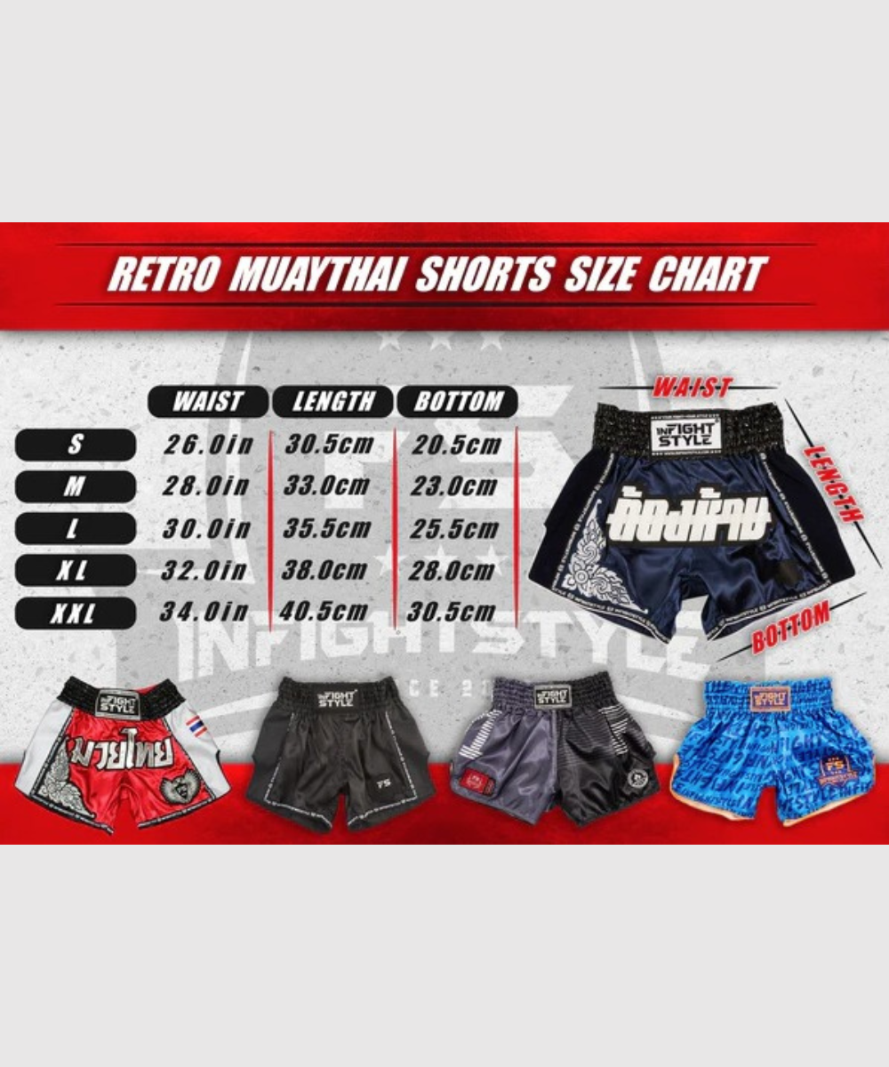Infightstyle Fs Utility Retro Pantaloncini da Muay Thai - Nero